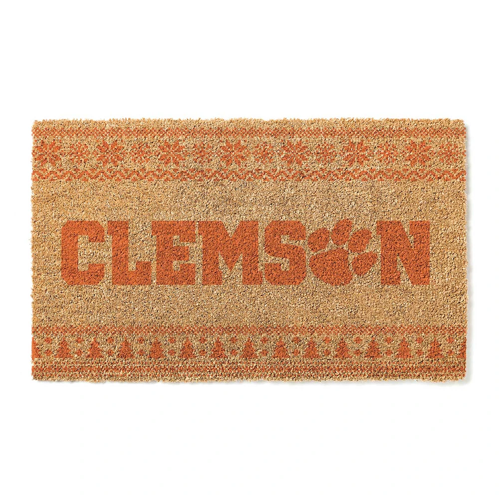 Clemson Tigers 18" x 30" Holiday Coir Doormat