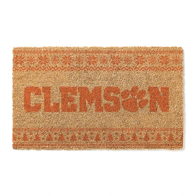 Clemson Tigers 18" x 30" Holiday Coir Doormat