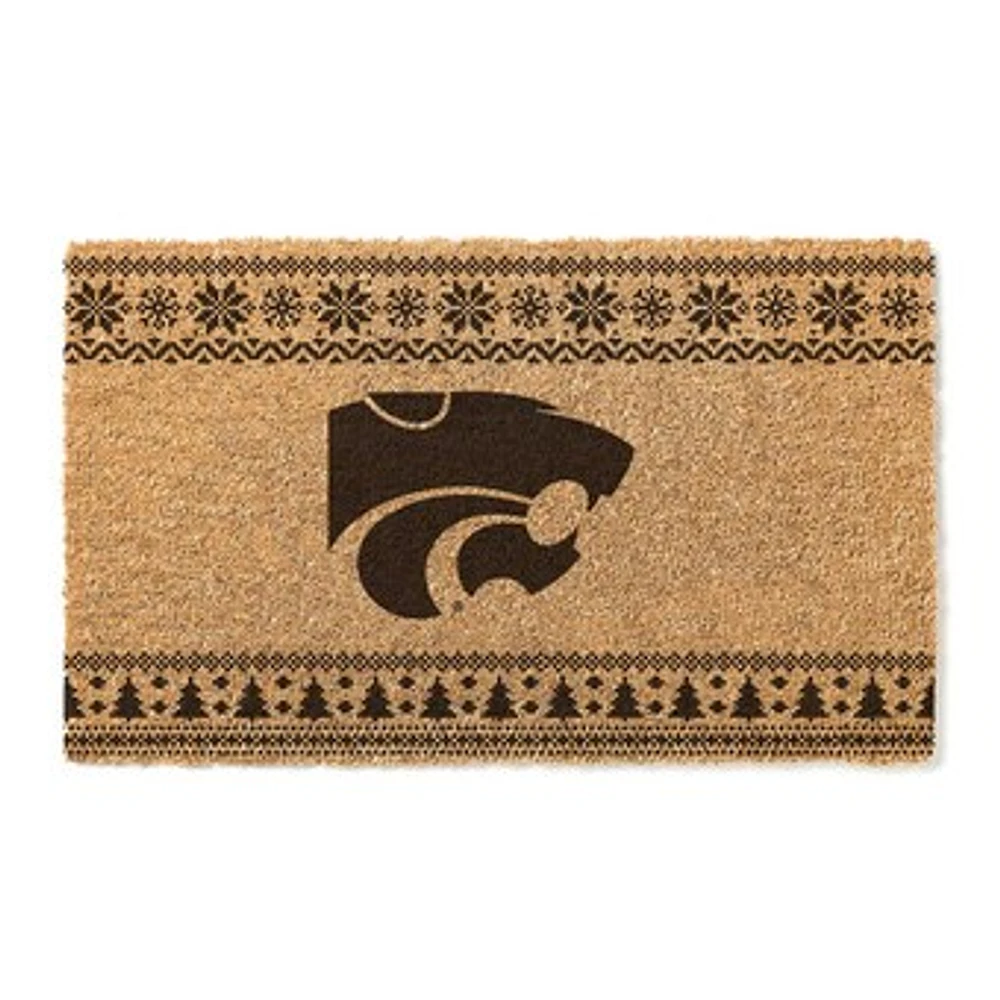 Kansas State Wildcats 18" x 30" Holiday Coir Doormat