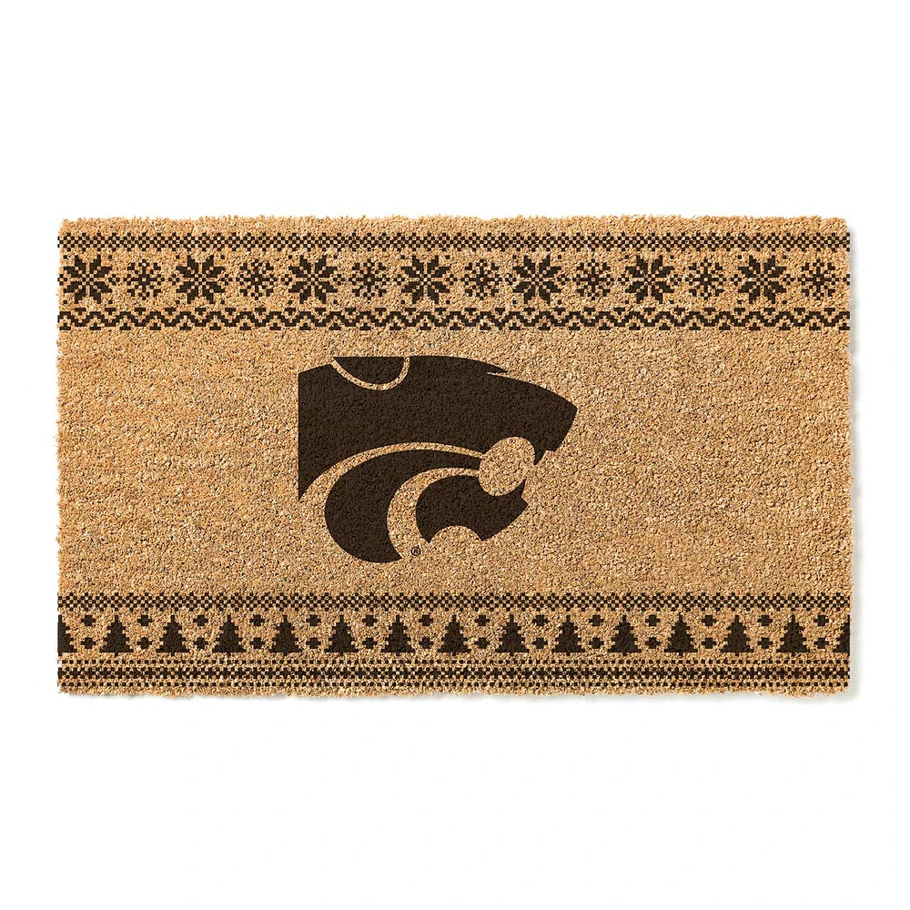 Kansas State Wildcats 18" x 30" Holiday Coir Doormat