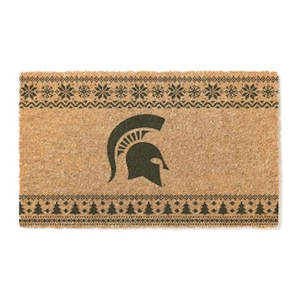 Michigan State Spartans 18" x 30" Holiday Coir Doormat