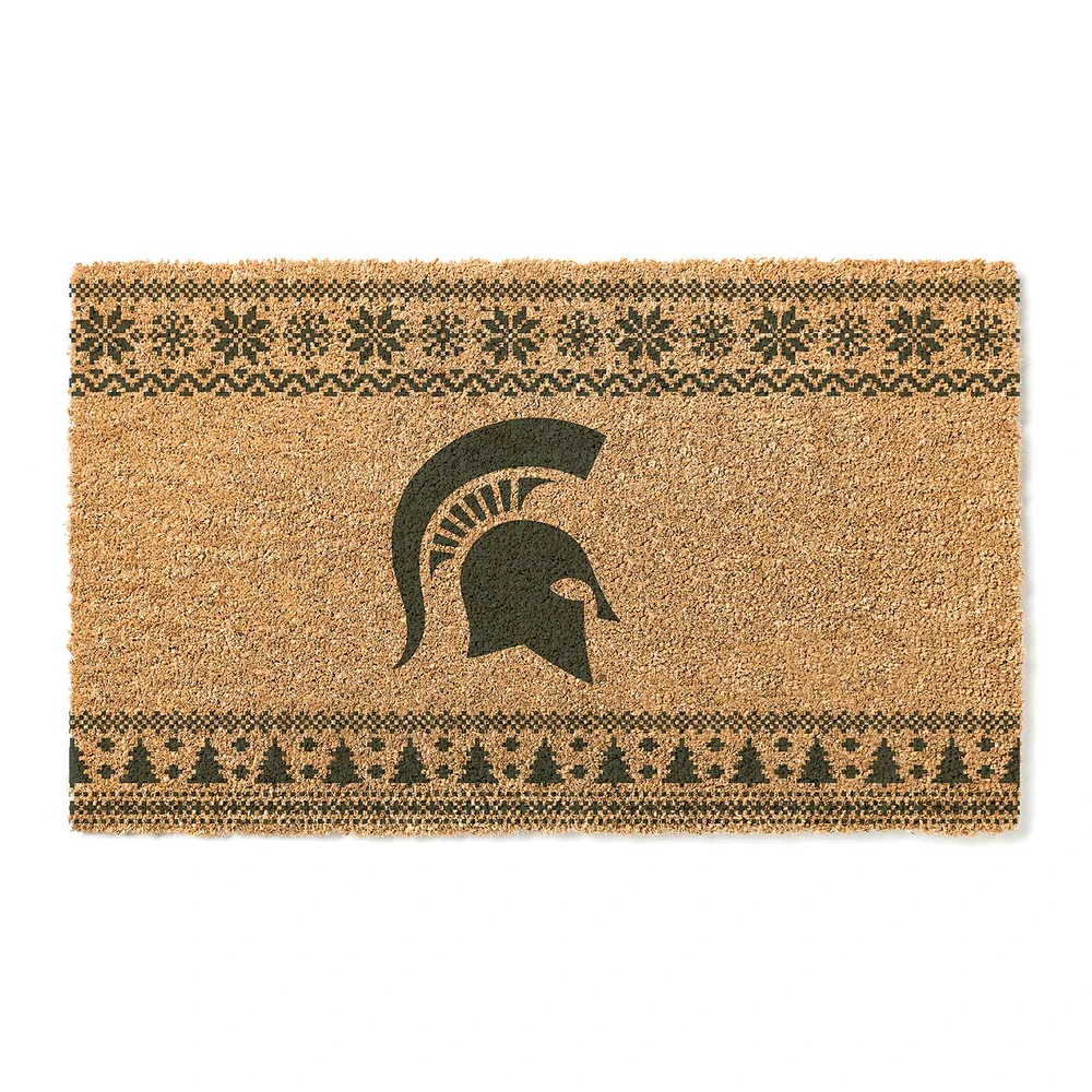Michigan State Spartans 18" x 30" Holiday Coir Doormat
