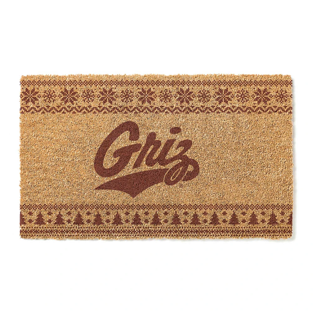 Montana Grizzlies 18" x 30" Holiday Coir Doormat