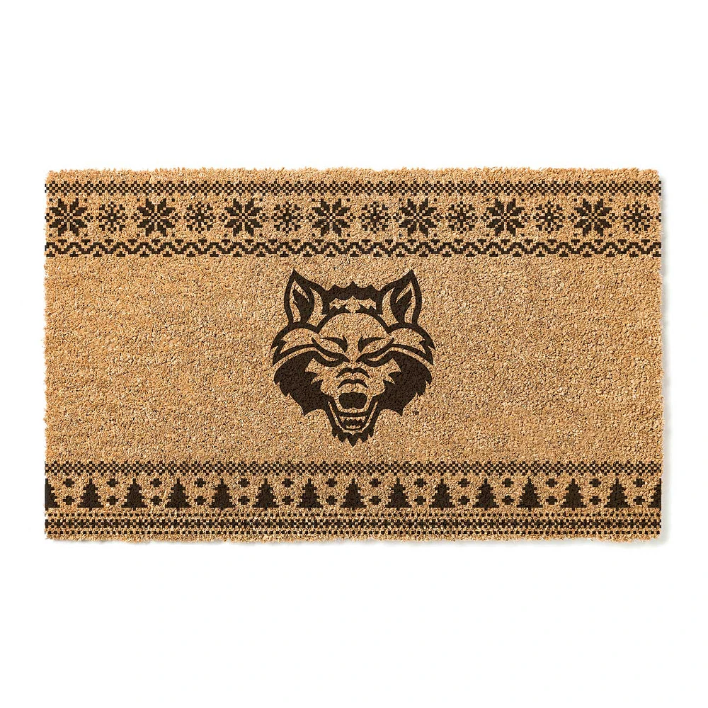 Arkansas State Red Wolves 18" x 30" Holiday Coir Doormat