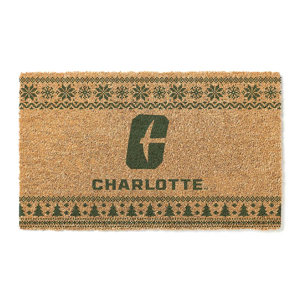 Charlotte 49ers 18" x 30" Holiday Coir Doormat
