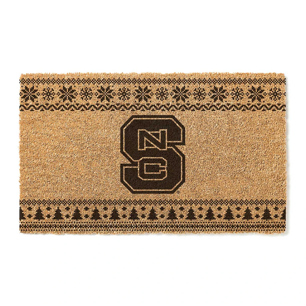 NC State Wolfpack 18" x 30" Holiday Coir Doormat