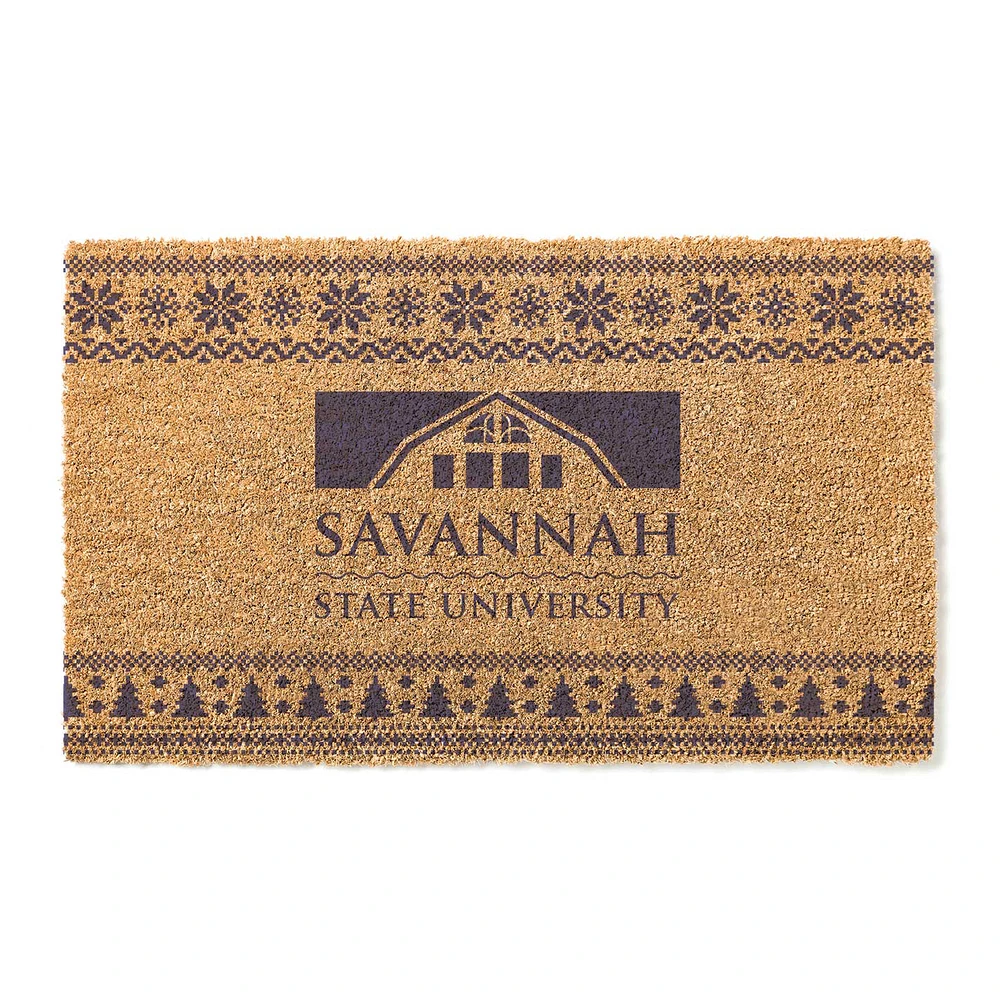 Savannah State Tigers 18" x 30" Holiday Coir Doormat