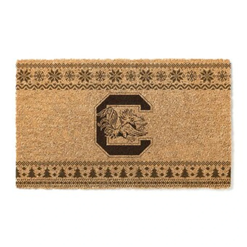 South Carolina Gamecocks 18" x 30" Holiday Coir Doormat
