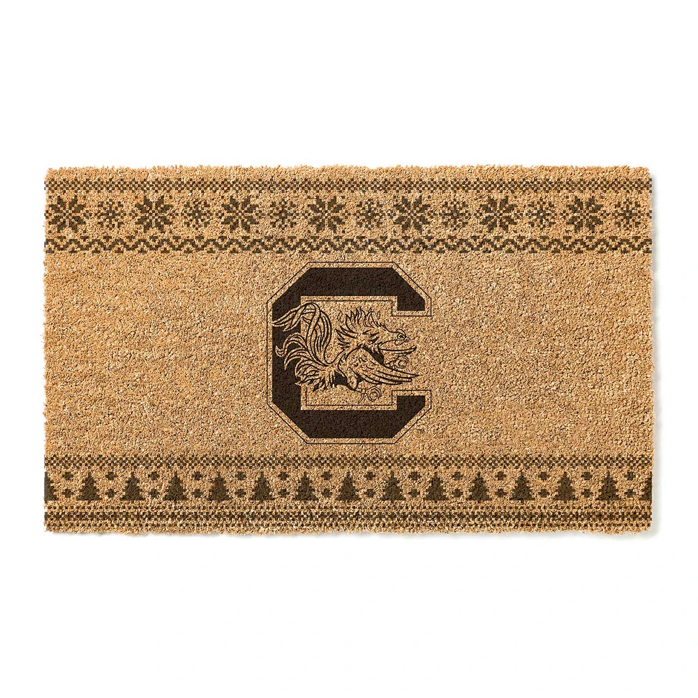 South Carolina Gamecocks 18" x 30" Holiday Coir Doormat