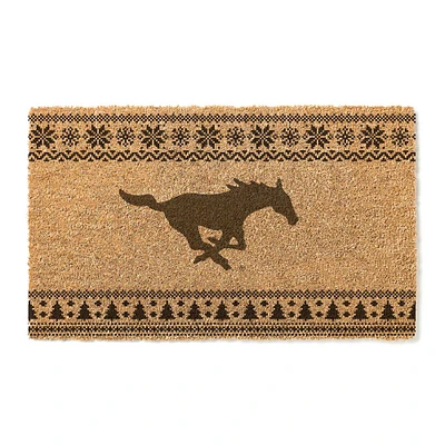 SMU Mustangs 18" x 30" Holiday Coir Doormat