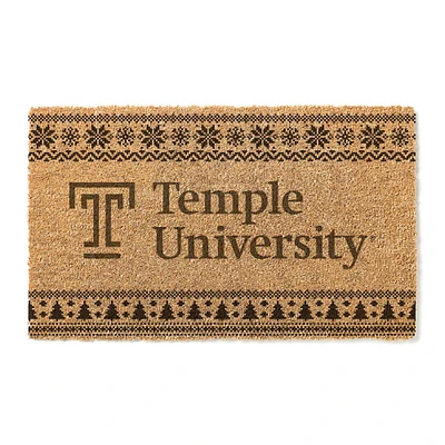 Temple Owls 18" x 30" Holiday Coir Doormat