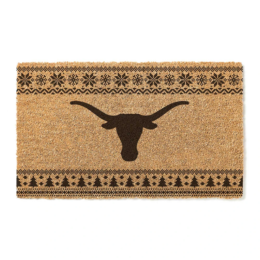 Texas Longhorns 18" x 30" Holiday Coir Doormat
