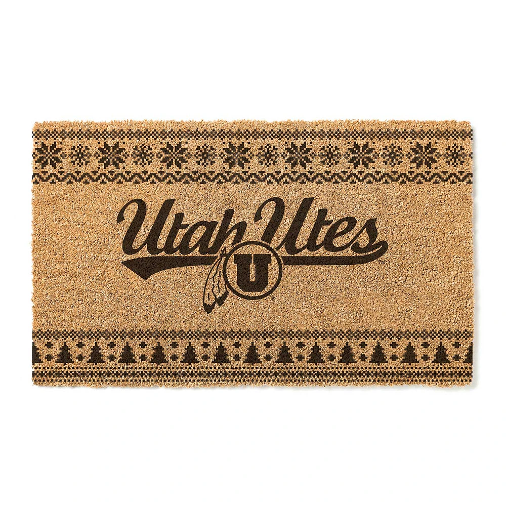 Utah Utes 18" x 30" Holiday Coir Doormat