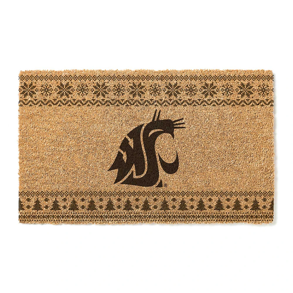 Washington State Cougars 18" x 30" Holiday Coir Doormat