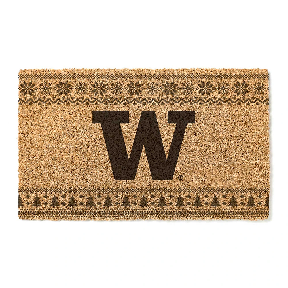 Washington Huskies 18" x 30" Holiday Coir Doormat