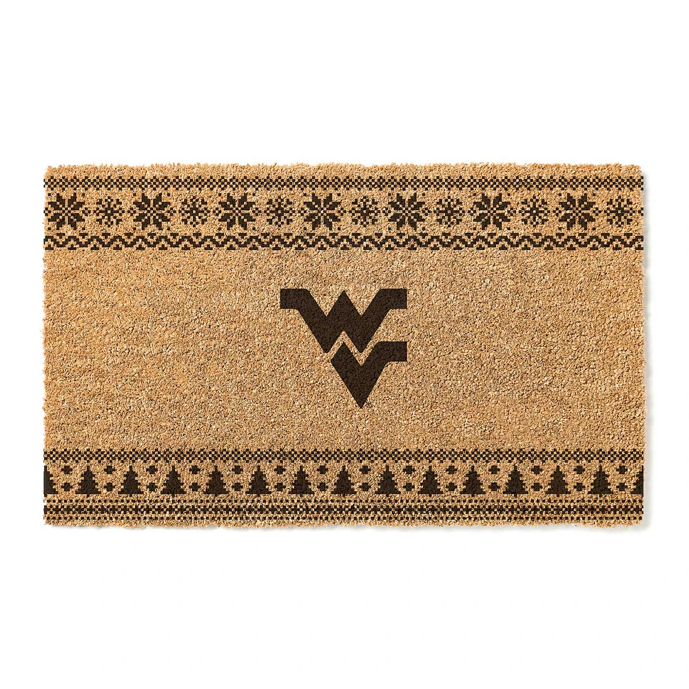 West Virginia Mountaineers 18" x 30" Holiday Coir Doormat