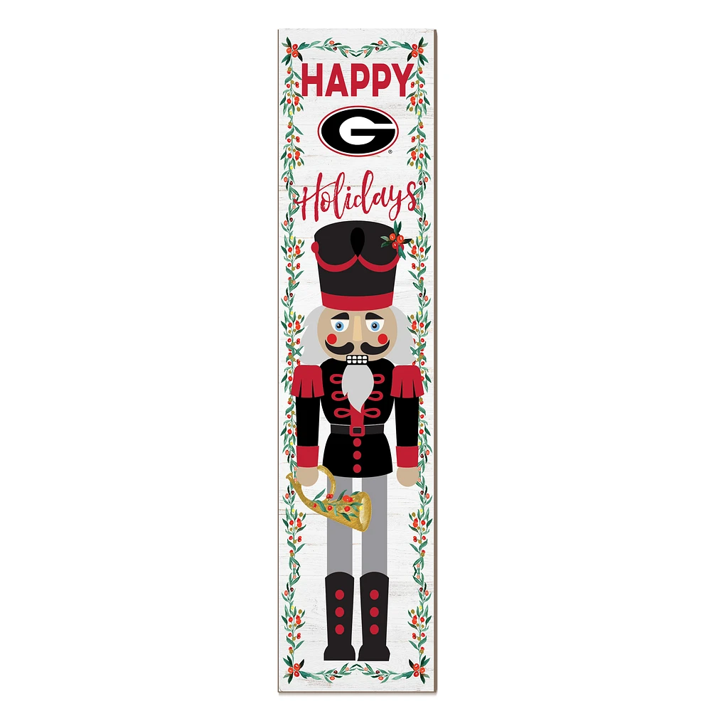 Georgia Bulldogs 11" x 46" Nutcracker Holiday Leaner Sign