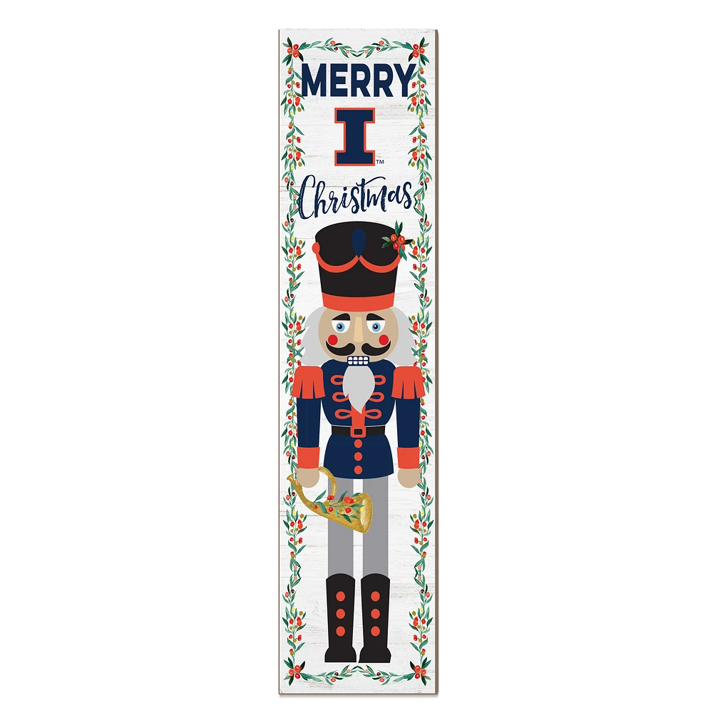 Illinois Fighting Illini 11" x 46" Nutcracker Holiday Leaner Sign