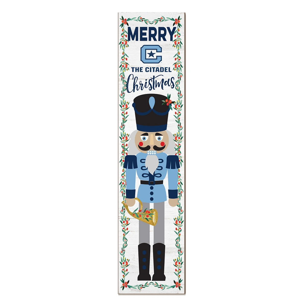 Citadel Bulldogs 11" x 46" Nutcracker Holiday Leaner Sign