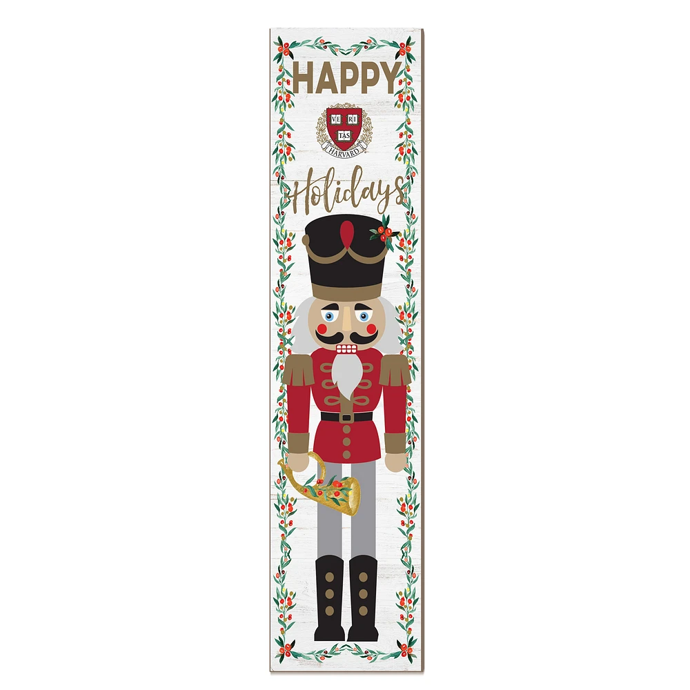 Harvard Crimson 11" x 46" Nutcracker Holiday Leaner Sign