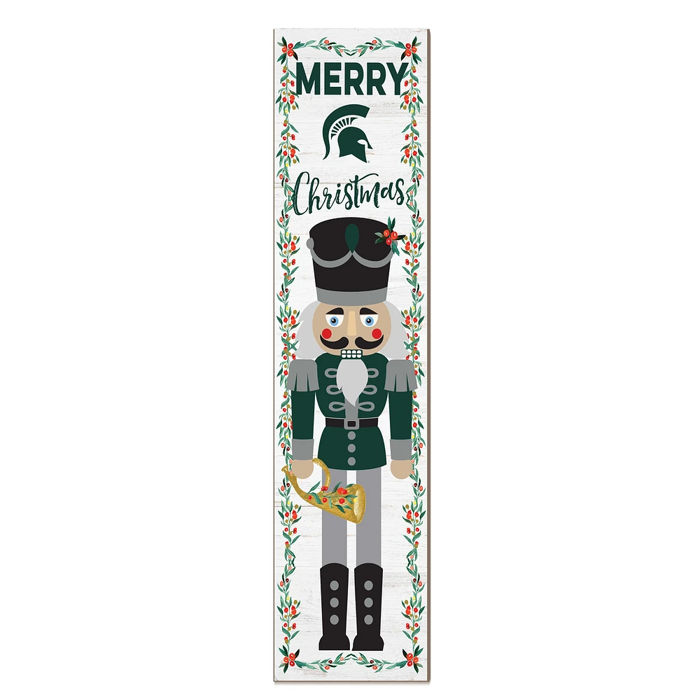 Michigan State Spartans 11" x 46" Nutcracker Holiday Leaner Sign