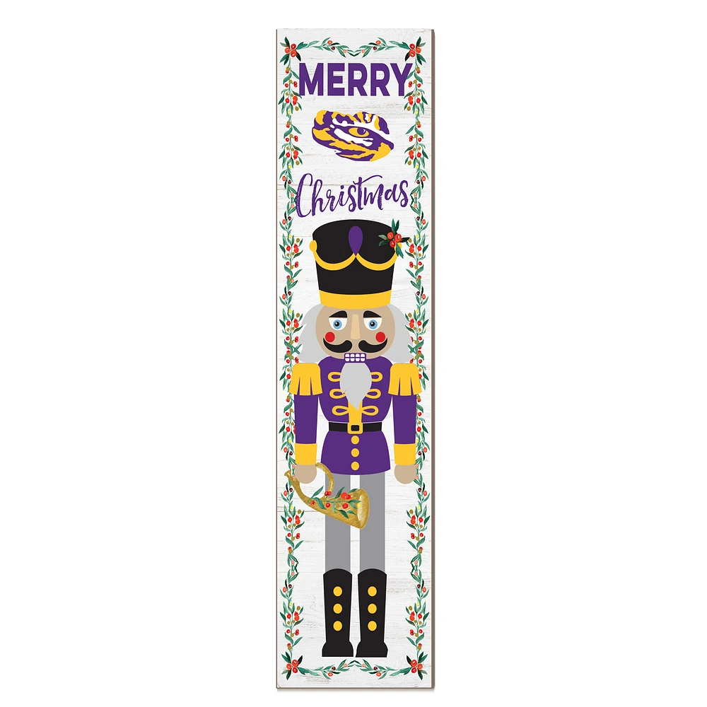 LSU Tigers 11" x 46" Nutcracker Holiday Leaner Sign
