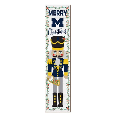 Michigan Wolverines 11" x 46" Nutcracker Holiday Leaner Sign