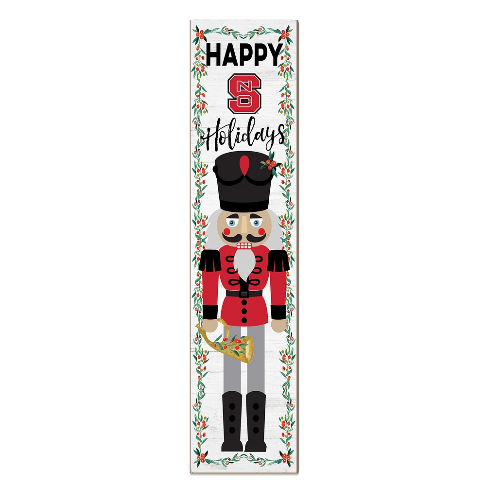 NC State Wolfpack 11" x 46" Nutcracker Holiday Leaner Sign
