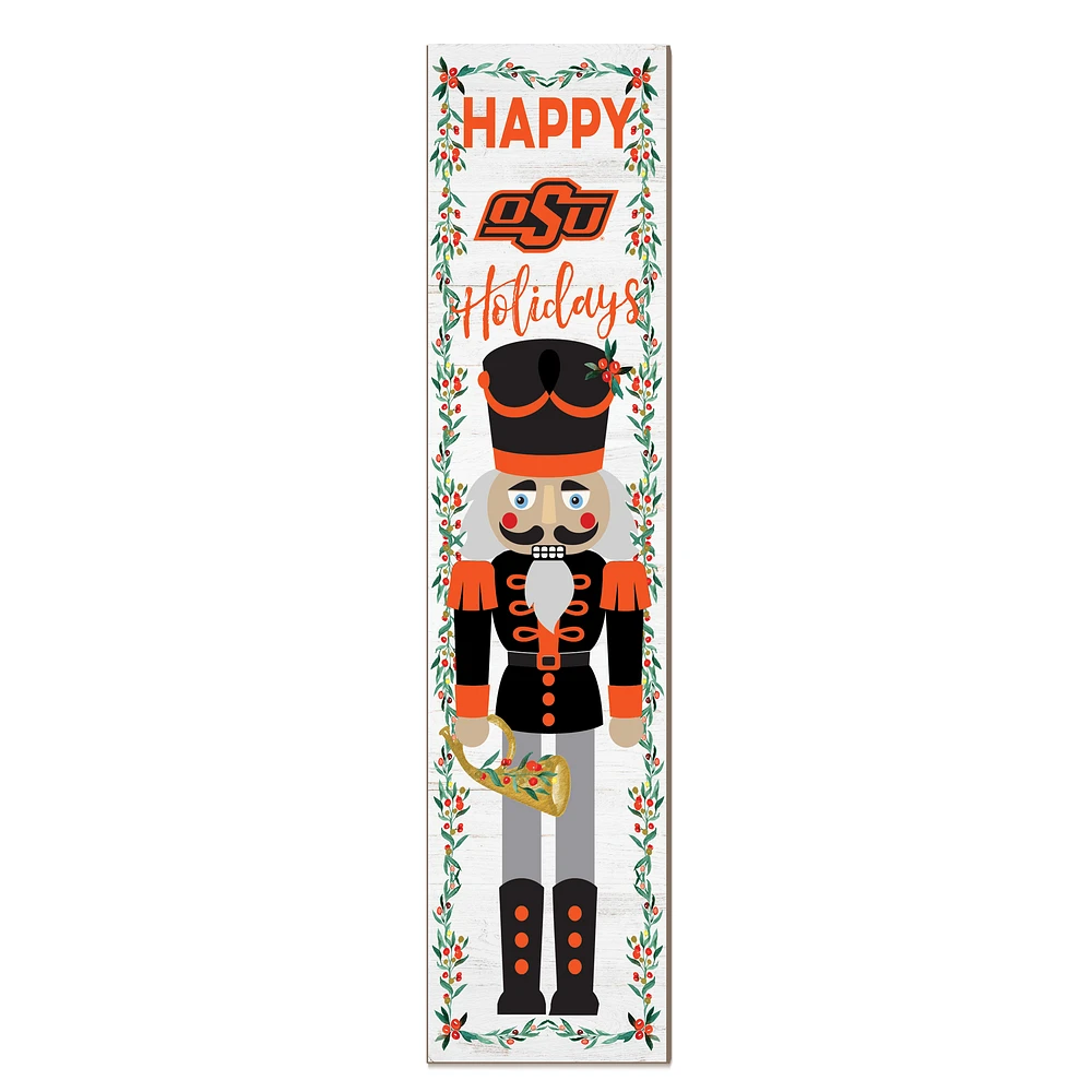Oklahoma State Cowboys 11" x 46" Nutcracker Holiday Leaner Sign