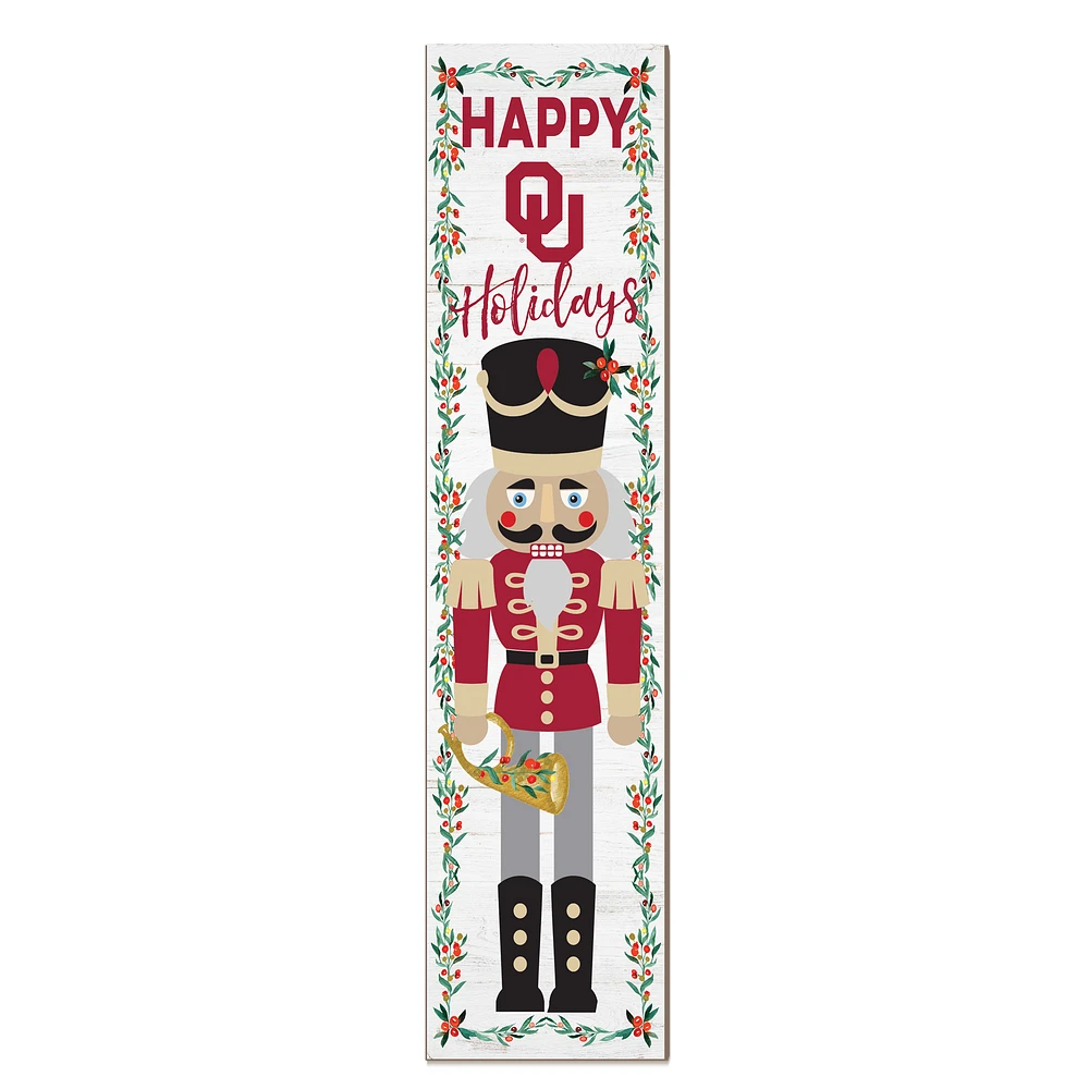 Oklahoma Sooners 11" x 46" Nutcracker Holiday Leaner Sign