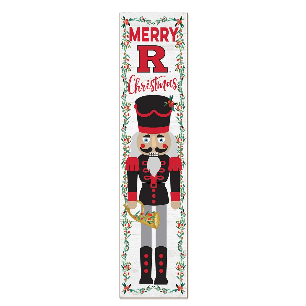 Rutgers Scarlet Knights 11" x 46" Nutcracker Holiday Leaner Sign