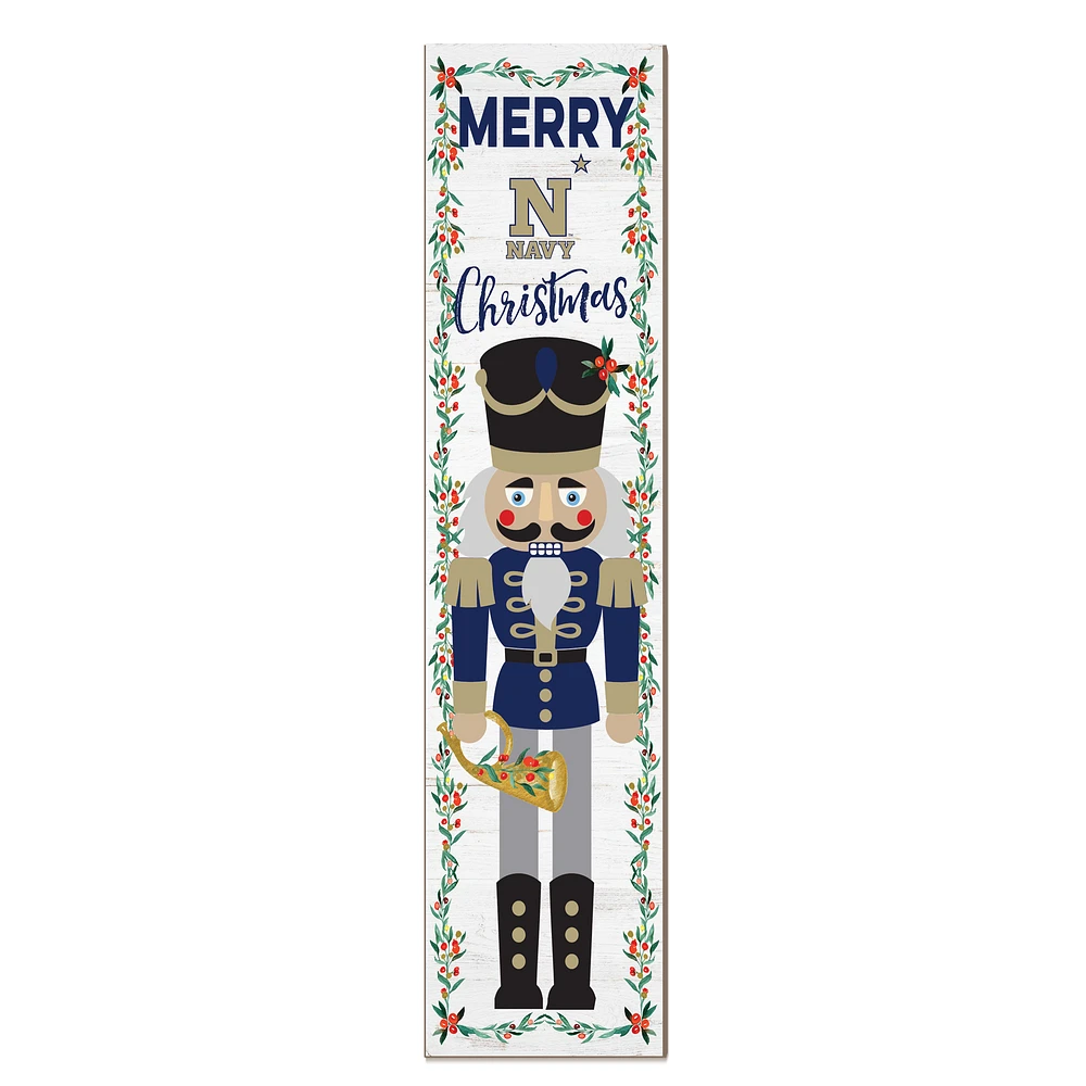 Navy Midshipmen 11" x 46" Nutcracker Holiday Leaner Sign