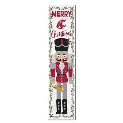 Washington State Cougars 11" x 46" Nutcracker Holiday Leaner Sign