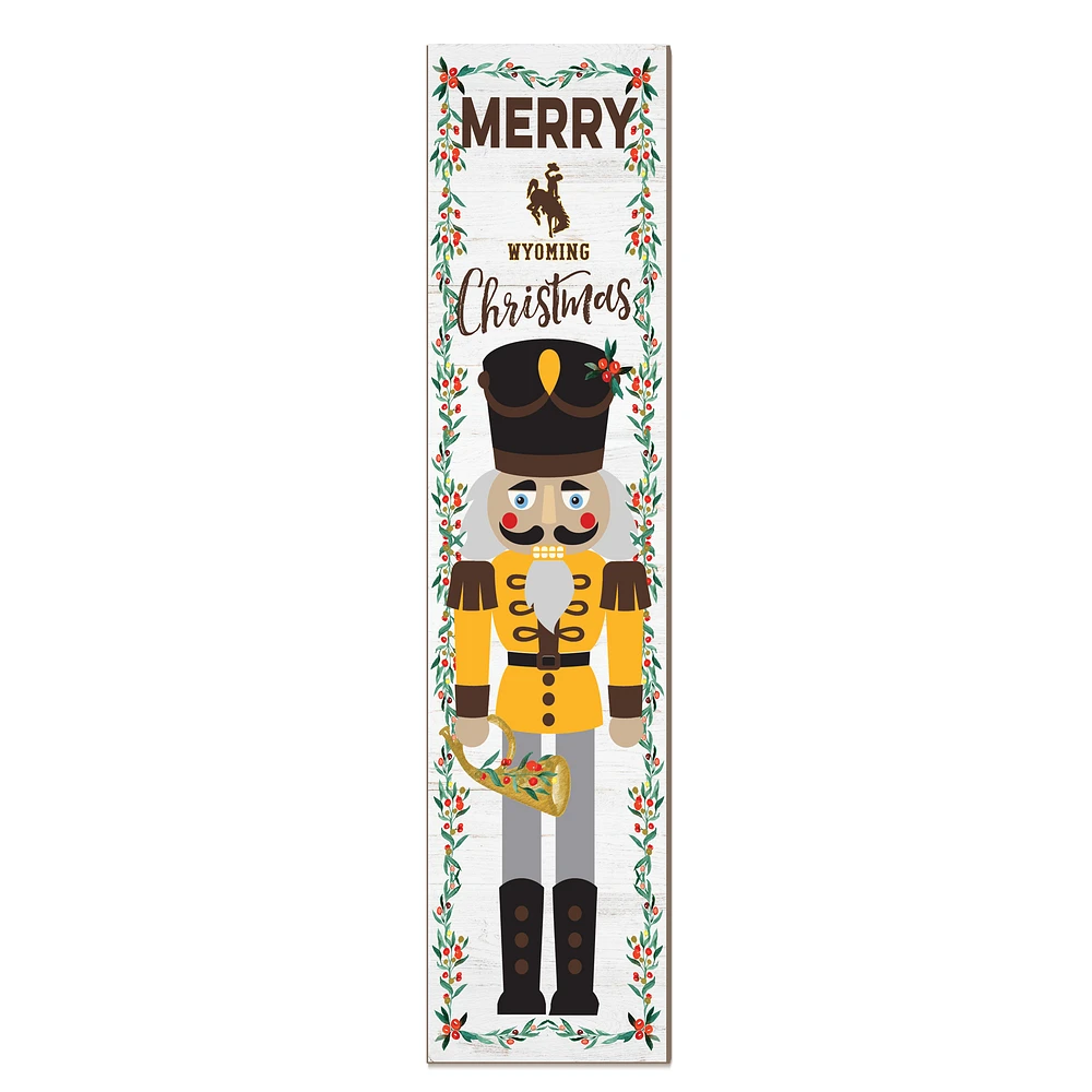 Wyoming Cowboys 11" x 46" Nutcracker Holiday Leaner Sign