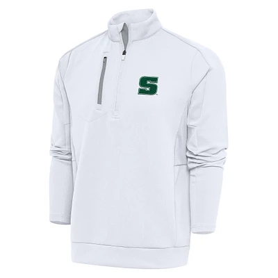 Men's Antigua White Slippery Rock Pride Generation Quarter-Zip Pullover Top