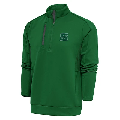 Men's Antigua Green Slippery Rock Pride Generation Quarter-Zip Pullover Top