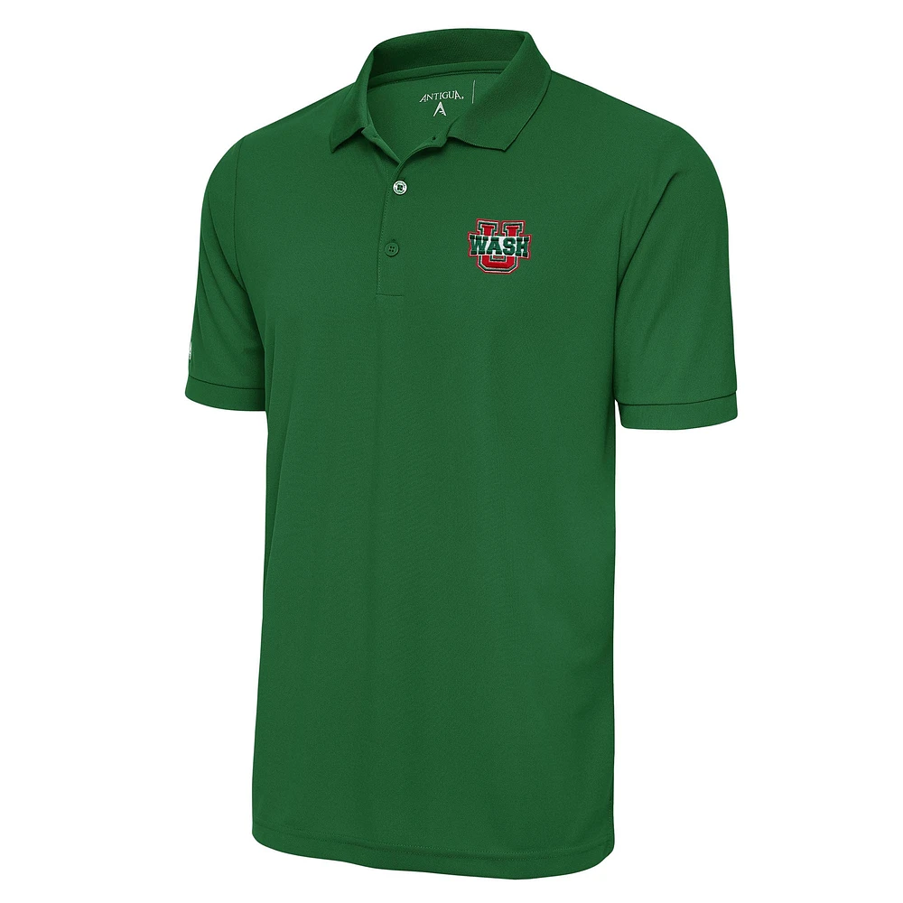 Men's Antigua Green WashU Legacy Pique Polo