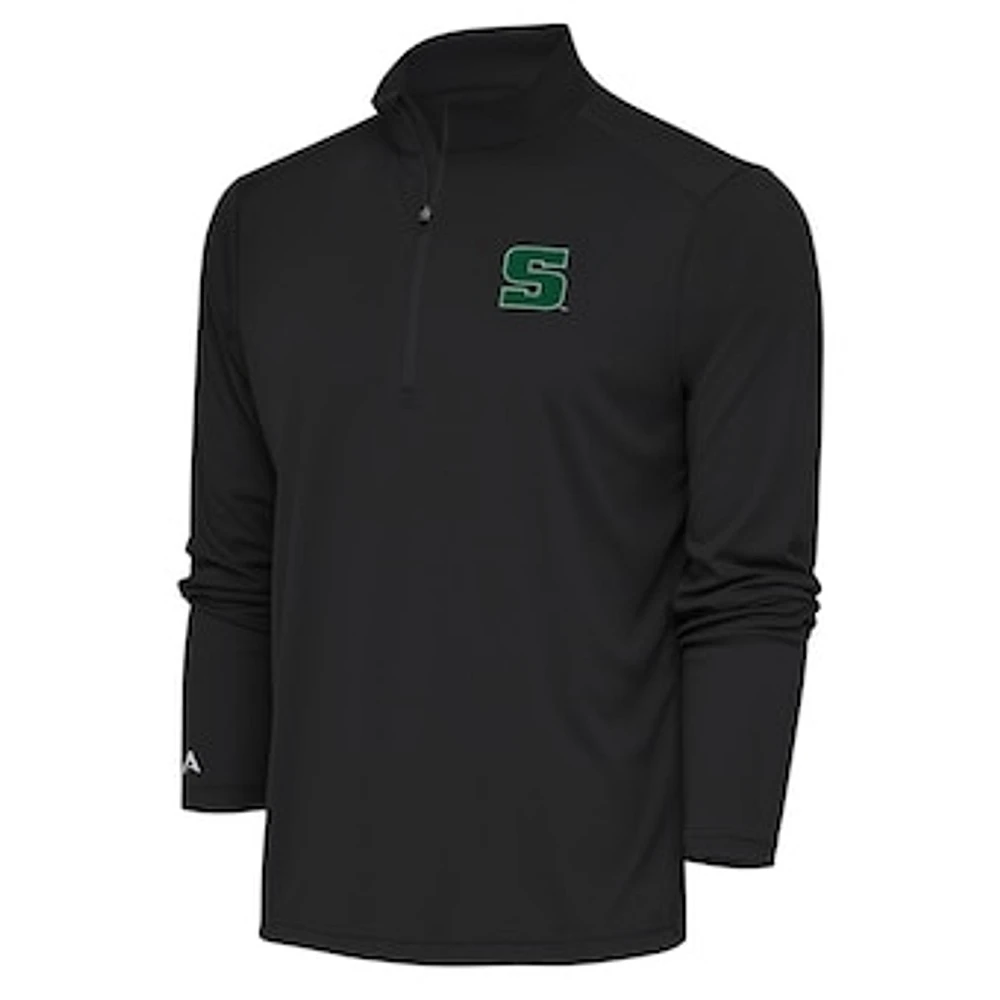 Men's Antigua Charcoal Slippery Rock Pride Tribute Quarter-Zip Pullover Top