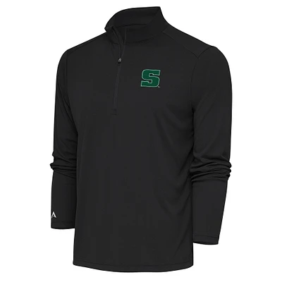 Men's Antigua Charcoal Slippery Rock Pride Tribute Quarter-Zip Pullover Top