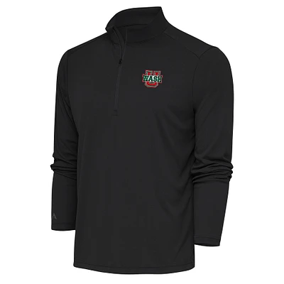 Men's Antigua Charcoal WashU Tribute Quarter-Zip Pullover Top