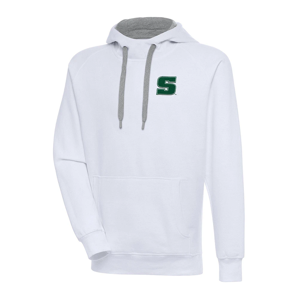 Men's Antigua White Slippery Rock Pride Victory Pullover Hoodie