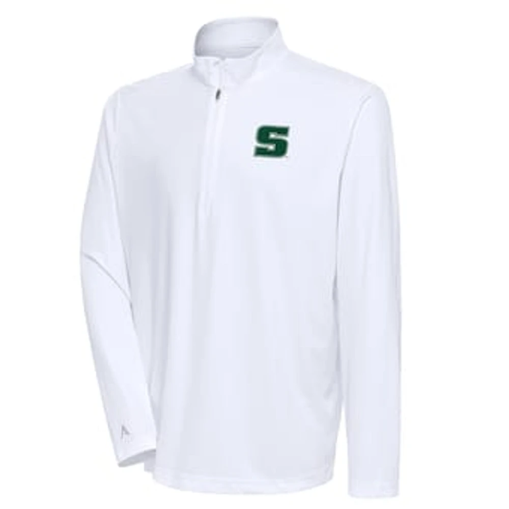 Men's Antigua White Slippery Rock Pride Tribute Quarter-Zip Pullover Top