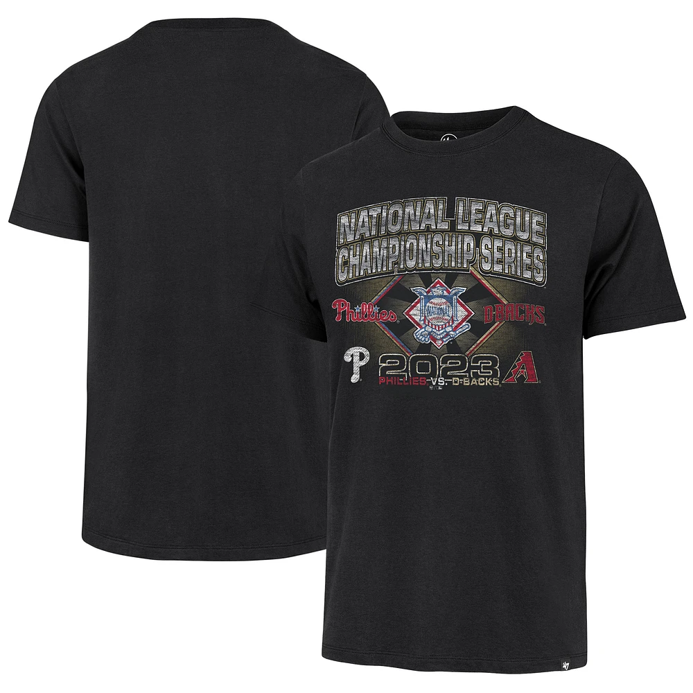 Men's '47 Black Philadelphia Phillies vs. Arizona Diamondbacks 2023 NLCS Matchup Franklin T-Shirt