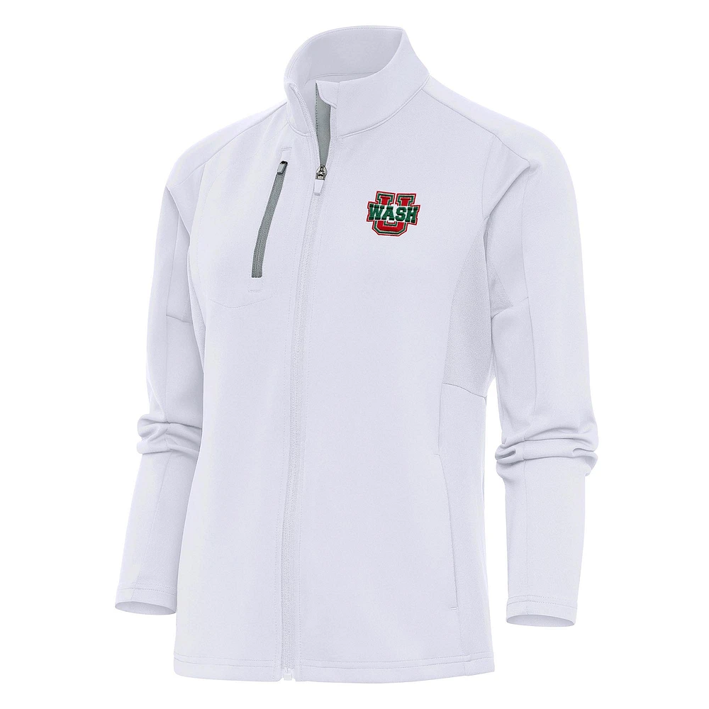 Women's Antigua White WashU Generation Full-Zip Jacket