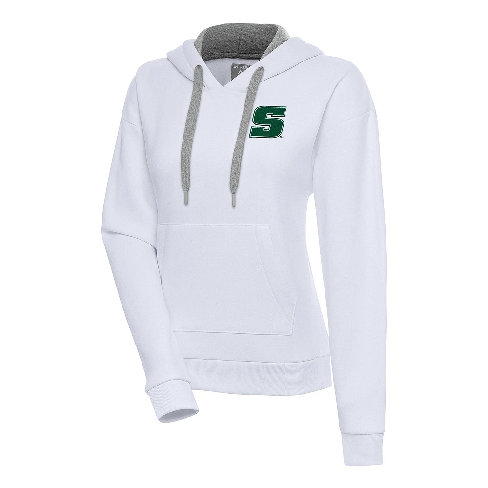 Women's Antigua White Slippery Rock Pride Victory Pullover Hoodie
