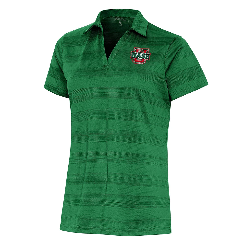 Women's Antigua Green WashU Compass Polo