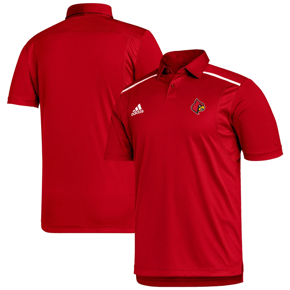 Men's adidas Red Louisville Cardinals Sideline Team-Issued Polo
