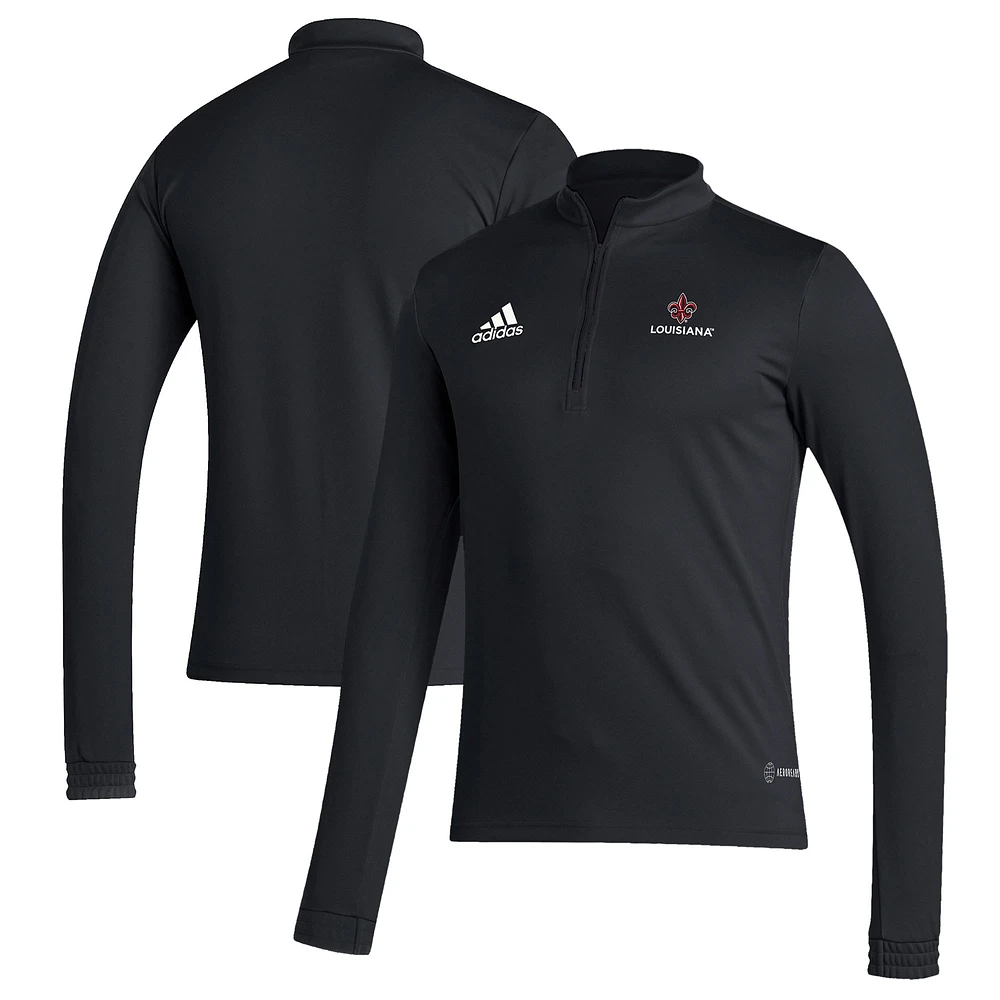 Men's adidas Black Louisiana Ragin' Cajuns Sideline Entrada22 Quarter-Zip Pullover Top