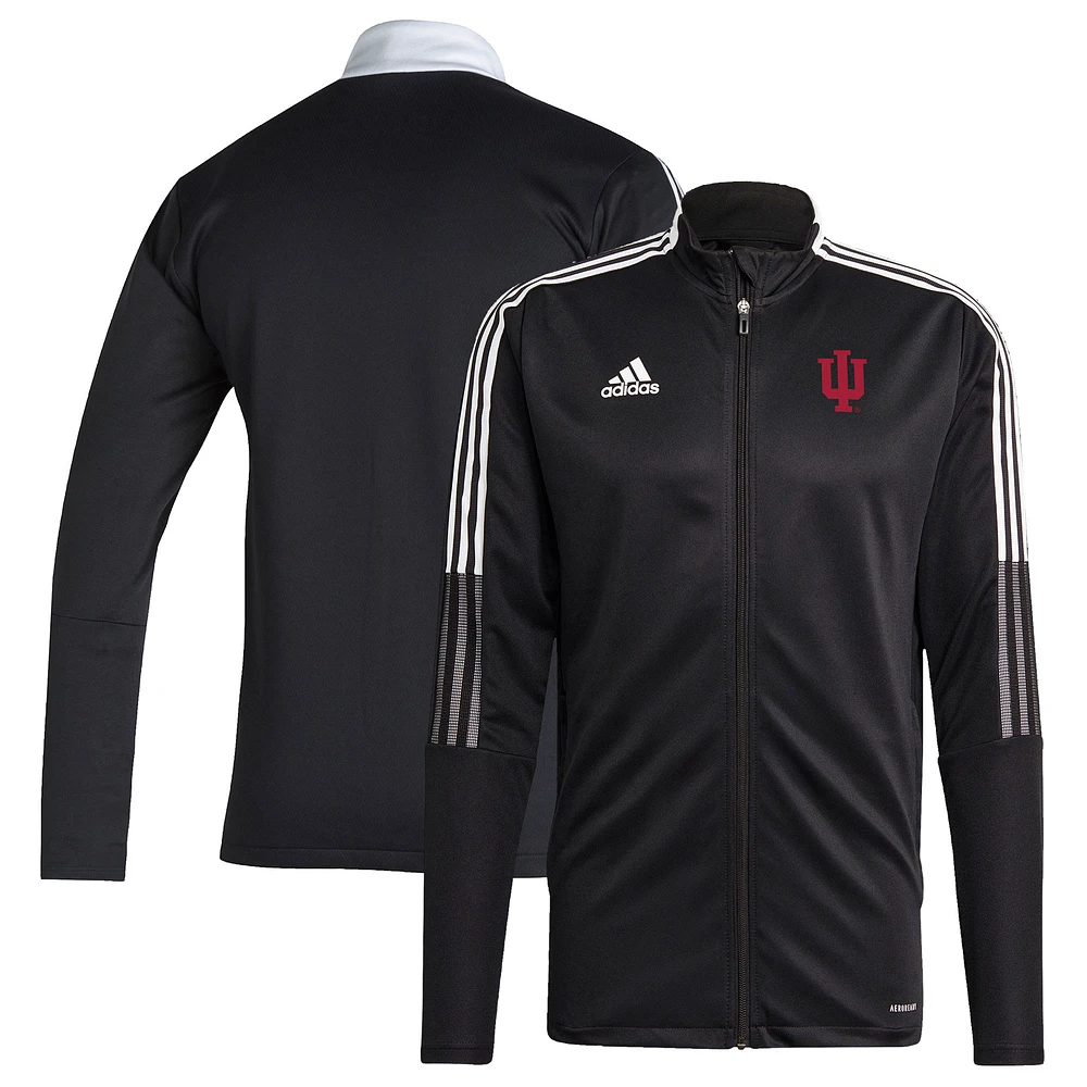 Men's adidas Black Indiana Hoosiers Sideline Tiro21 Track Full-Zip Jacket