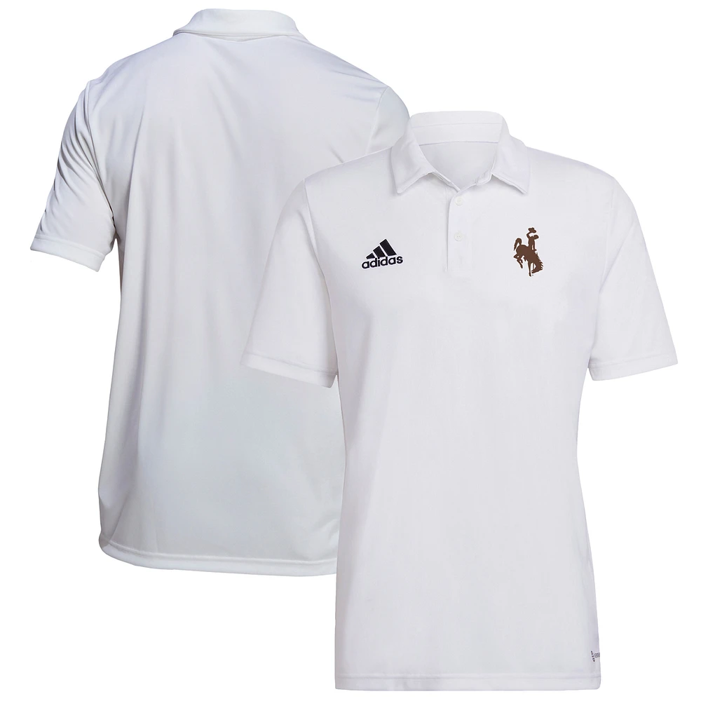 Men's adidas White Wyoming Cowboys Sideline Entrada22 Polo